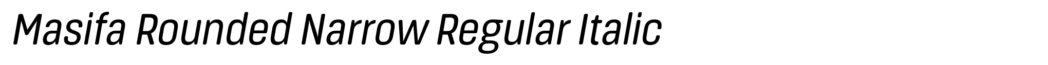 Masifa Rounded Narrow Regular Italic image